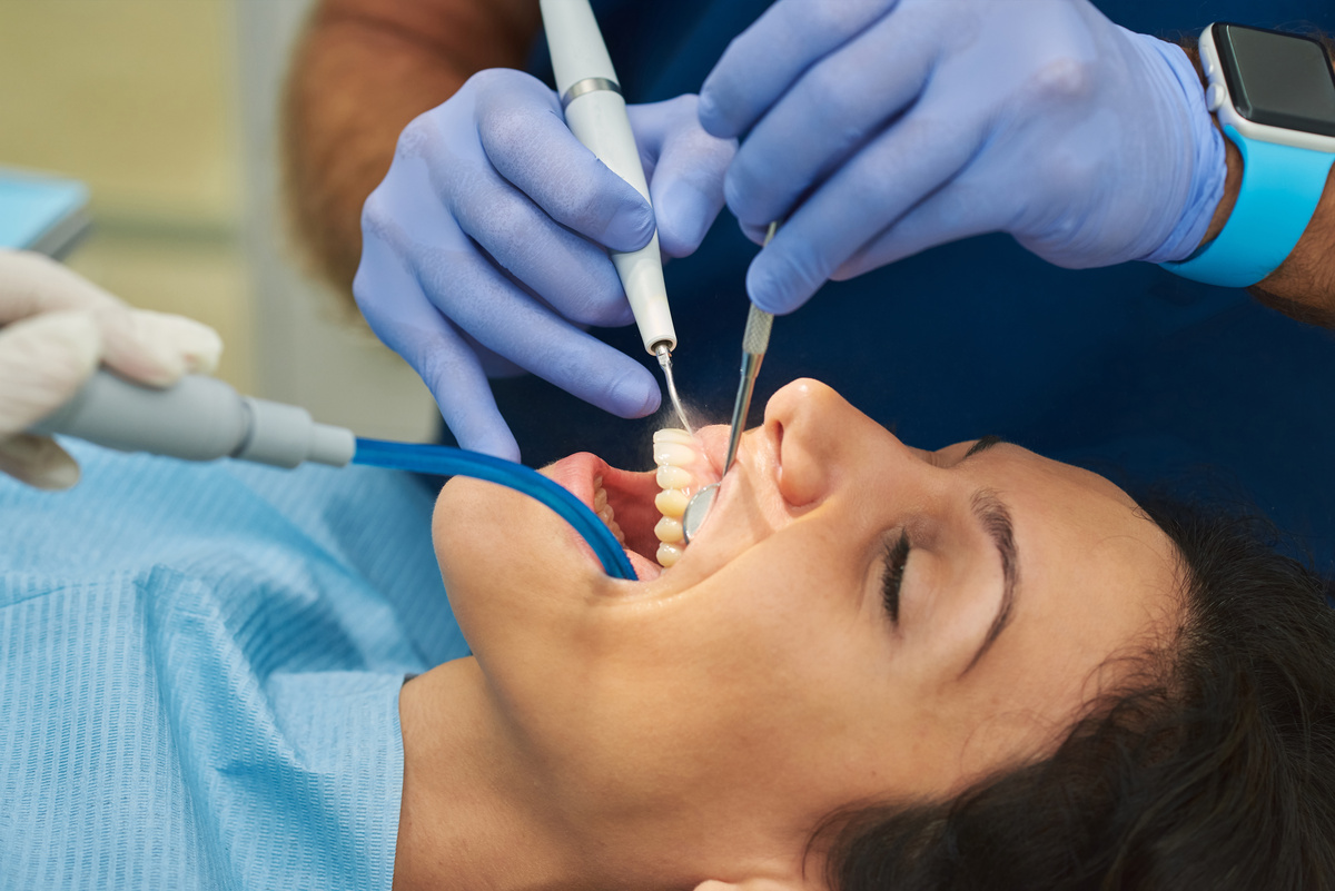 Dentists performing dental treatment